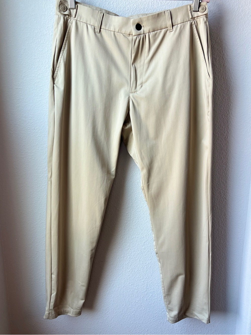 YoungLA Men's Performance Golf Khaki Stretch Chinos - Light Beige